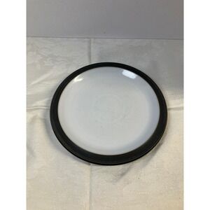 Denby‎ England Plate White Center Black Rim Microwave Oven Freezer Safe Dish M